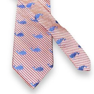 70s Pendleton Red & White Rep Stripe Textured Silk Tie